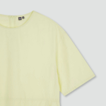 JAJU Square Texture Stitch Short-Sleeve Dress – Yellow