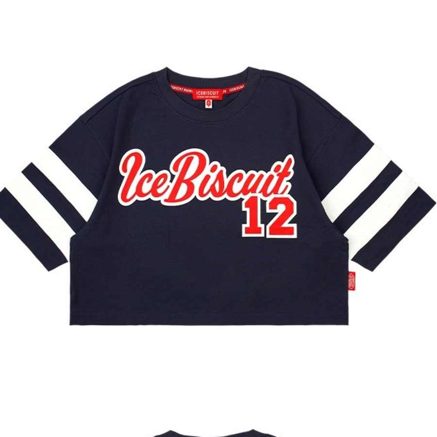 ICEBISCUIT [Junior] Color Block Line Crop T-Shirt_IB42TR607