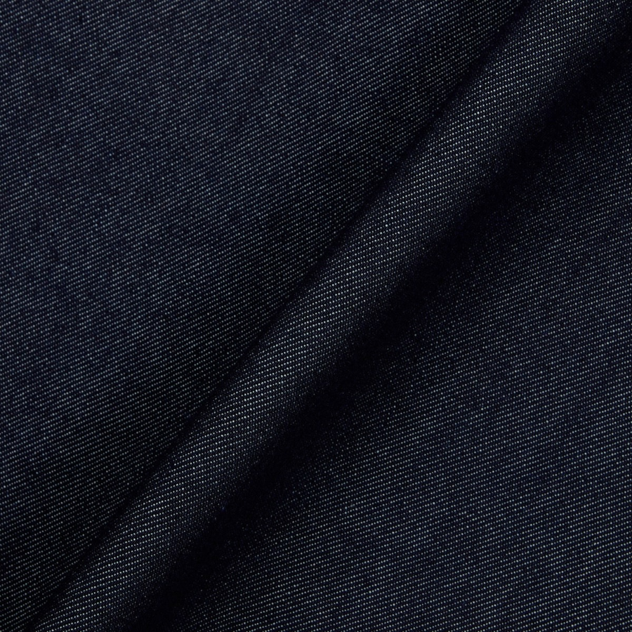 JAJU Collar Denim Half-Sleeve Dress – Navy