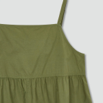 JAJU Square Texture Stitch Bustier Cargo Dress – Khaki