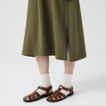 JAJU Cotton String Short-Sleeve Dress – Khaki