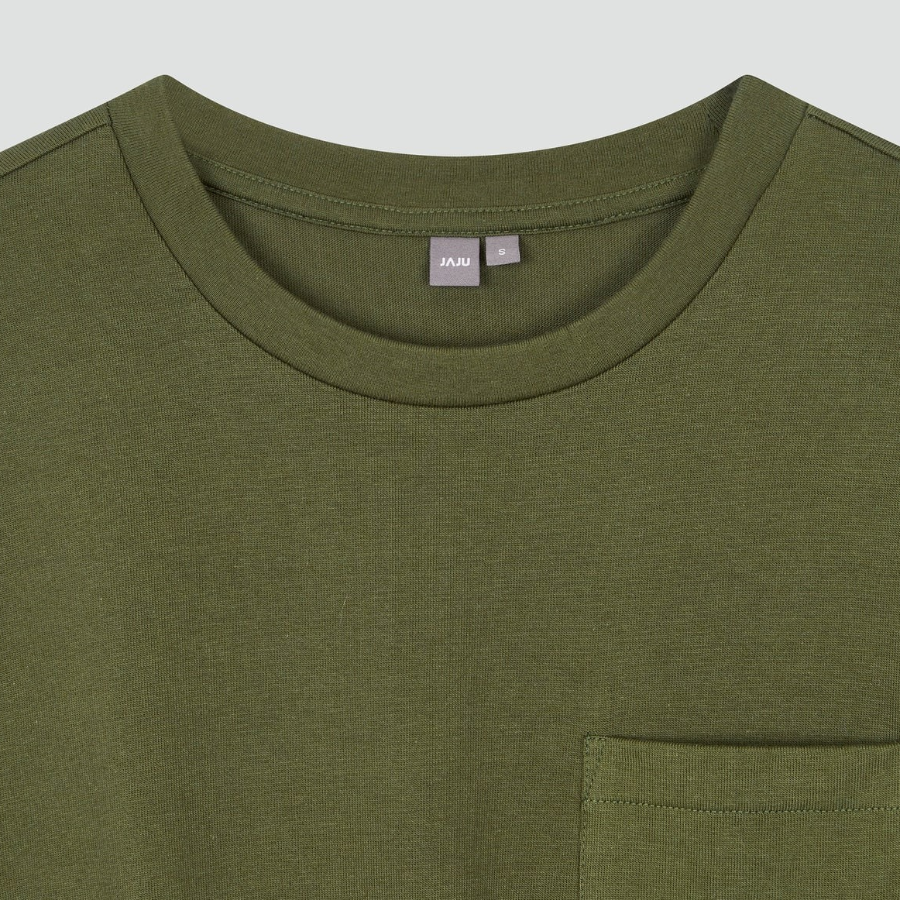 JAJU Cotton String Short-Sleeve Dress – Khaki