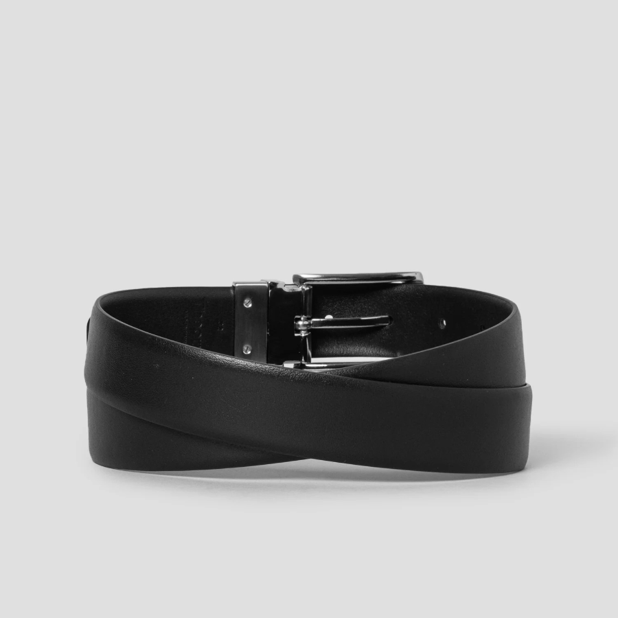 Theory Men Abhy Leather Reversible Belt - Black