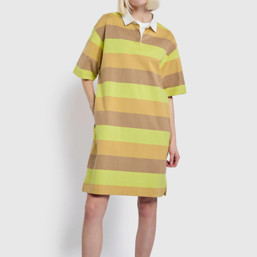 JAJU Rugby Short-Sleeve Dress – Yellow