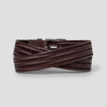 Theory Men Braided Leather Belt - Brown