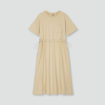 JAJU Cotton String Short-Sleeve Dress – Beige