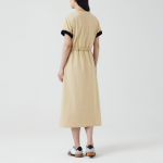 JAJU Cotton String Short-Sleeve Dress – Beige