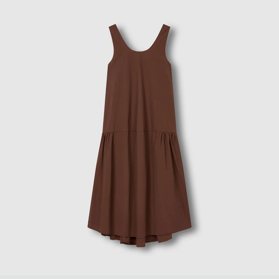 JAJU Bustier Tiered Dress – Brown