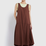 JAJU Bustier Tiered Dress – Brown