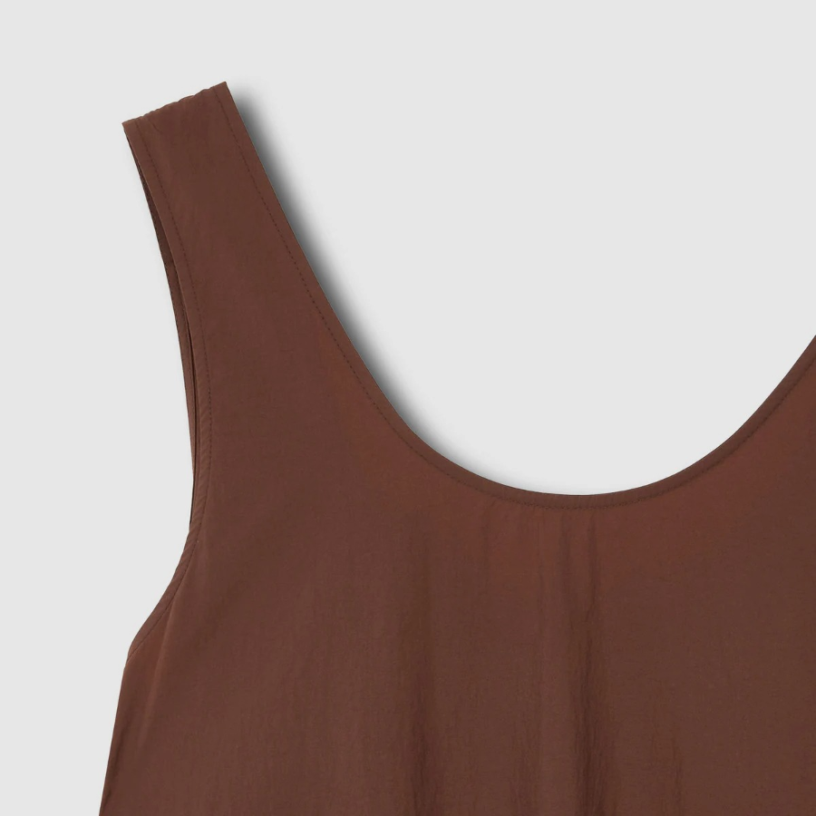 JAJU Bustier Tiered Dress – Brown