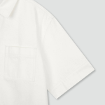 JAJU Collared Half-Sleeve Denim Dress – Ivory