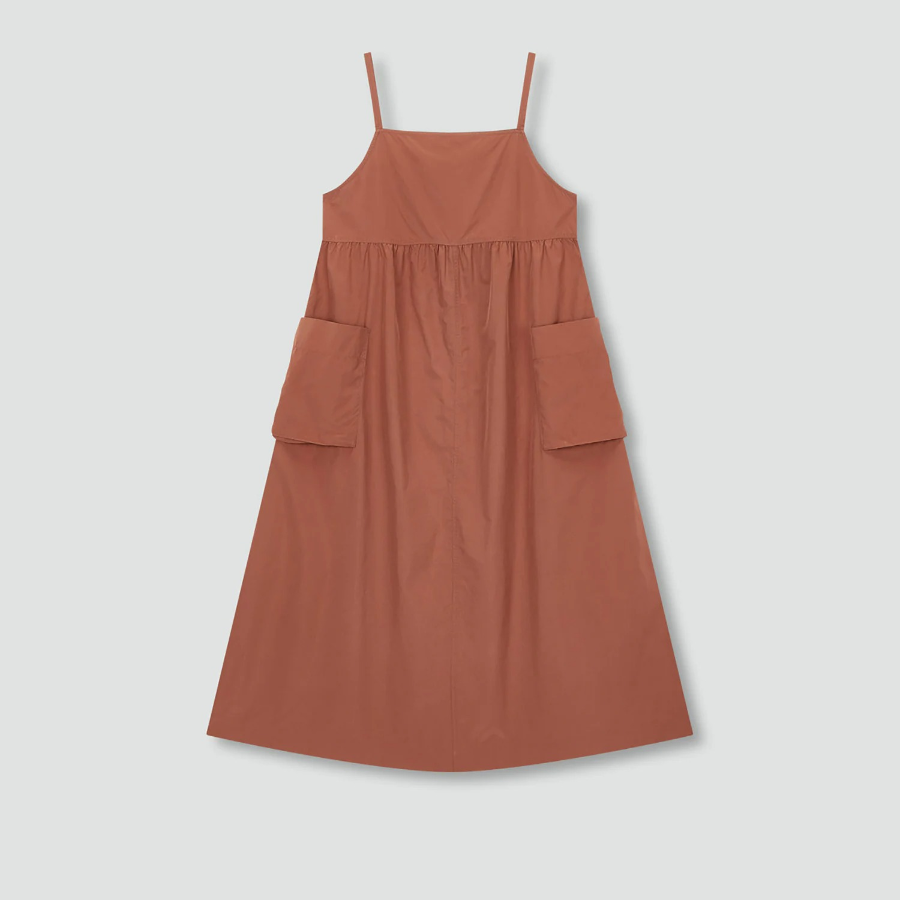 JAJU Stitch Bustier Cargo Dress – Brick
