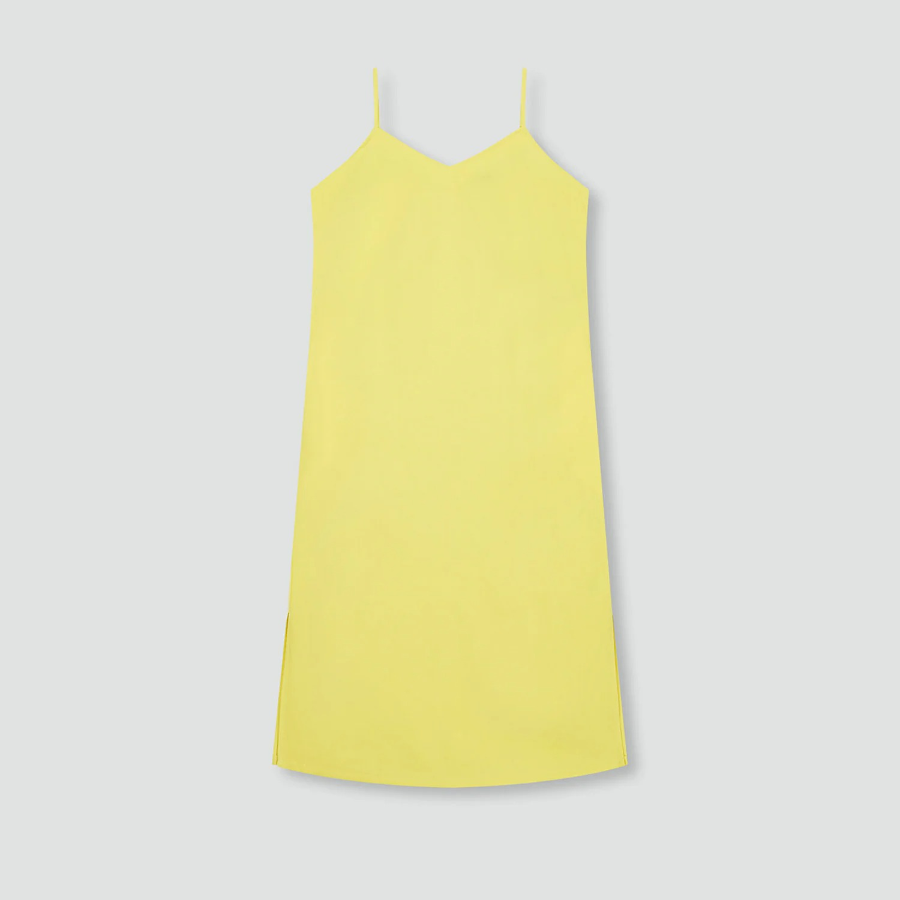 JAJU Linen-Blend Bustier Dress – Yellow