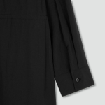 JAJU Long-Sleeve Waist-String Dress – Black