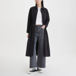 JAJU Long-Sleeve Waist-String Dress – Black