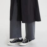 JAJU Long-Sleeve Waist-String Dress – Black