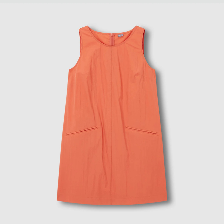 JAJU Sleeveless Pocket Dress – Orange