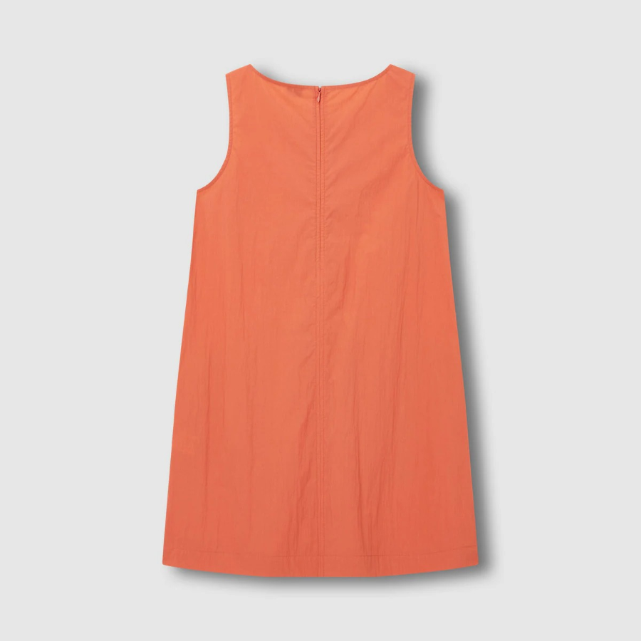 JAJU Sleeveless Pocket Dress – Orange