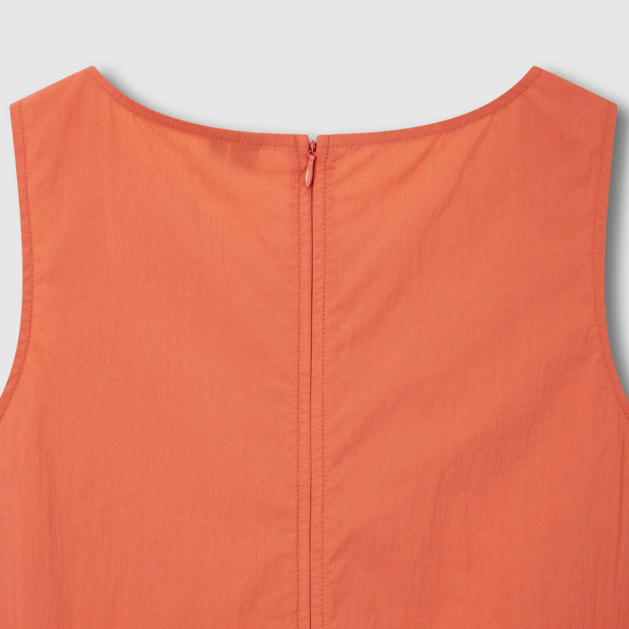 JAJU Sleeveless Pocket Dress – Orange