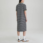 JAJU Cotton Collar Short-Sleeve Dress – Black