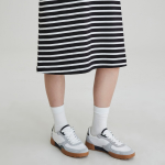 JAJU Cotton Collar Short-Sleeve Dress – Black