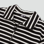 JAJU Cotton Collar Short-Sleeve Dress – Black