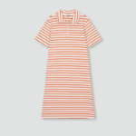 JAJU Cotton Collar Short-Sleeve Dress – Orange