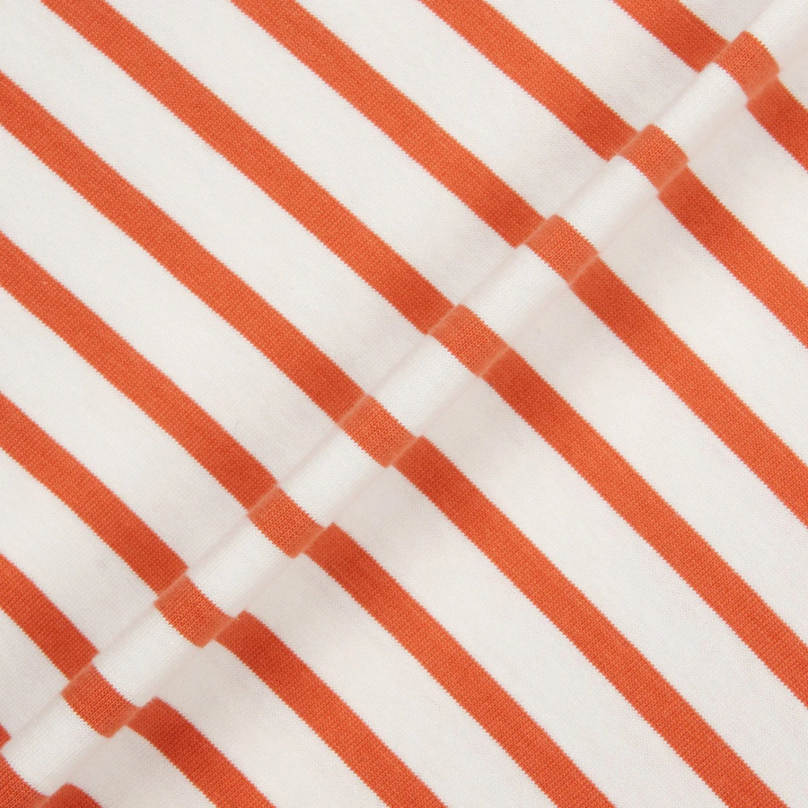 JAJU Cotton Collar Short-Sleeve Dress – Orange