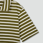 JAJU Cotton Collar Short-Sleeve Dress – Khaki