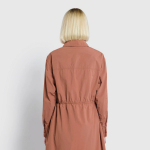 JAJU Long-Sleeve Waist String Dress – Brick