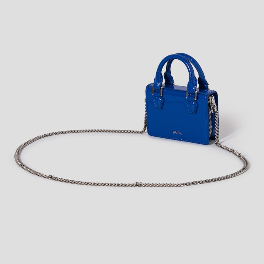 JUUN.J Square Leather Chain Mini Bag – Blue