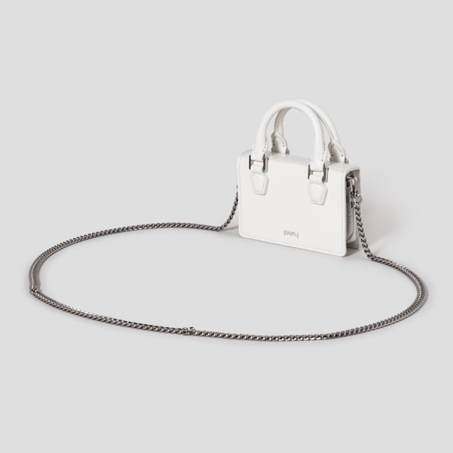 JUUN.J Square Leather Chain Mini Bag – Ivory
