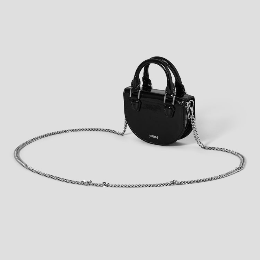 JUUN.J Half Moon Leather Chain Mini Bag – Black