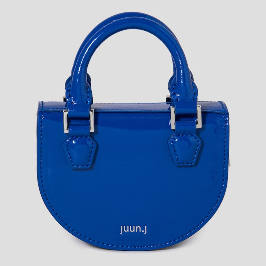 JUUN.J Half Moon Leather Chain Mini Bag – Blue