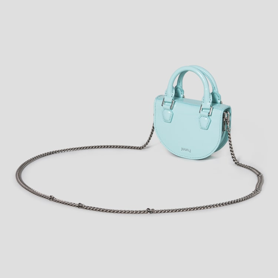 JUUN.J Half Moon Leather Chain Mini Bag – Sky Blue