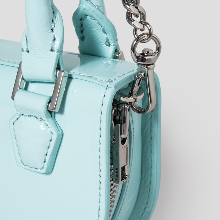 JUUN.J Half Moon Leather Chain Mini Bag – Sky Blue