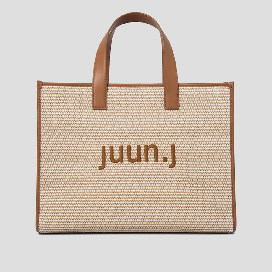 JUUN.J Raffia Shopper Bag – Beige