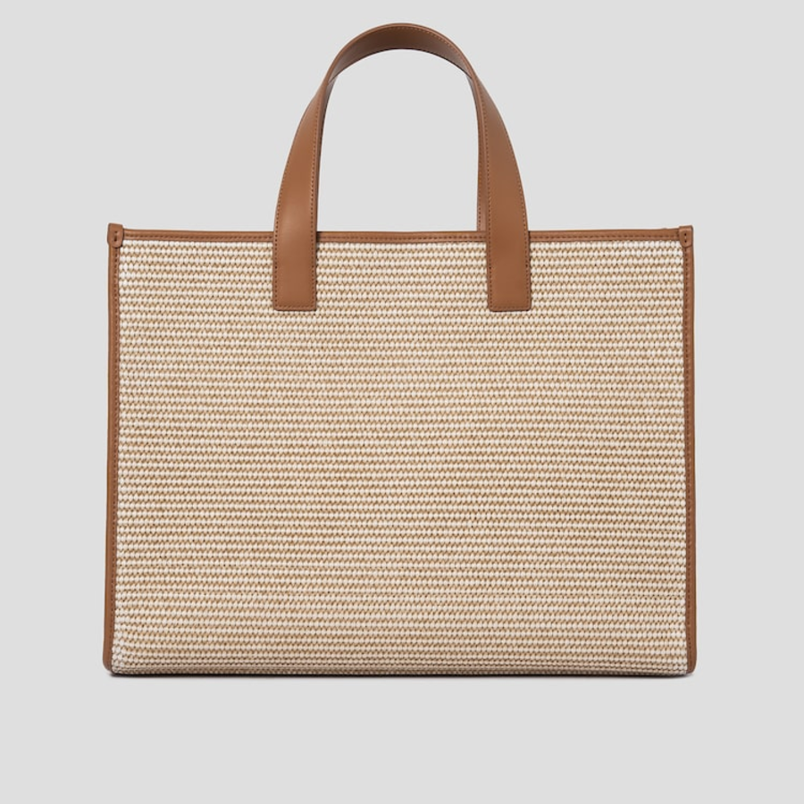 JUUN.J Raffia Shopper Bag – Beige