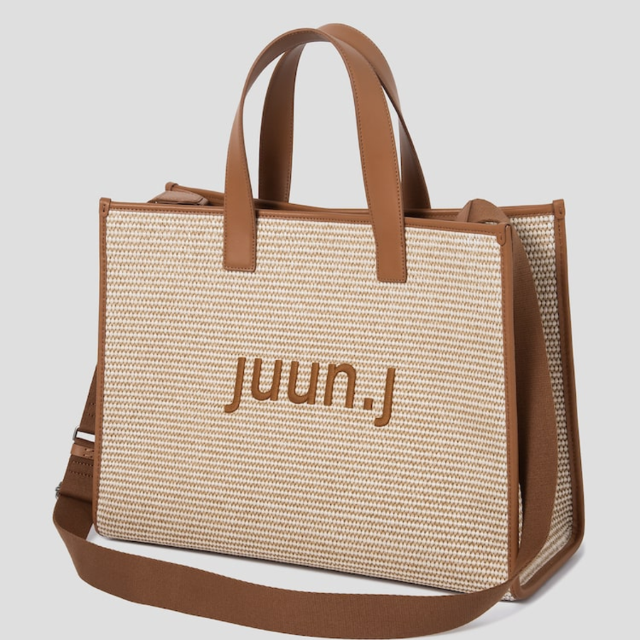 JUUN.J Raffia Shopper Bag – Beige