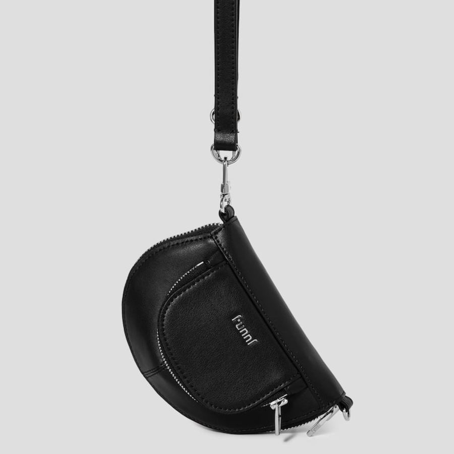 JUUN.J Round Zipper Pocket Mini Bag – Black