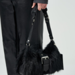 JUUN.J MONROE Faux Fur Shoulder Bag – Black