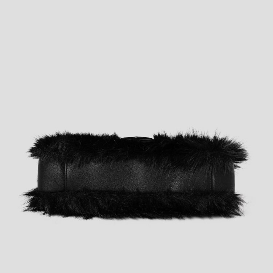 JUUN.J MONROE Faux Fur Shoulder Bag – Black