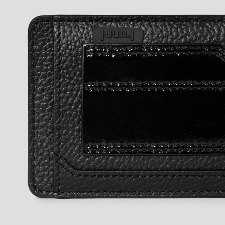 JUUN.J Leather Magnetic MA-1 Pocket Wallet – Black