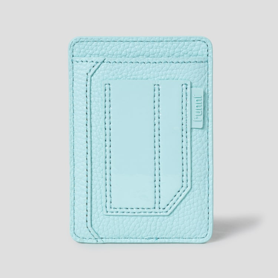 JUUN.J Leather Magnetic MA-1 Pocket Wallet – Sky Blue