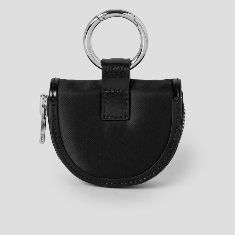 JUUN.J [Seongsu Edition] Unisex Half-Moon Nylon Mini Wallet – Black