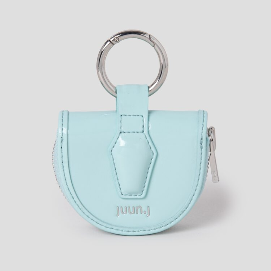 JUUN.J [Seongsu Edition] Women’s Half-Moon Leather Mini Wallet – Sky Blue