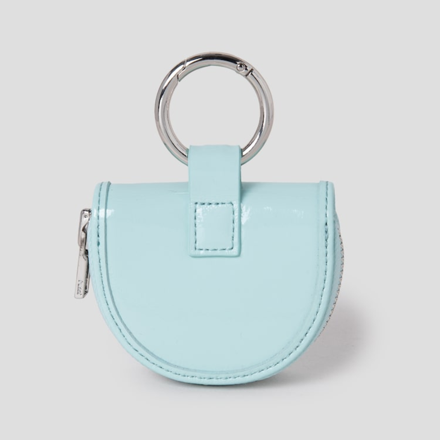 JUUN.J [Seongsu Edition] Women’s Half-Moon Leather Mini Wallet – Sky Blue