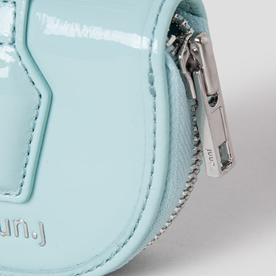 JUUN.J [Seongsu Edition] Women’s Half-Moon Leather Mini Wallet – Sky Blue