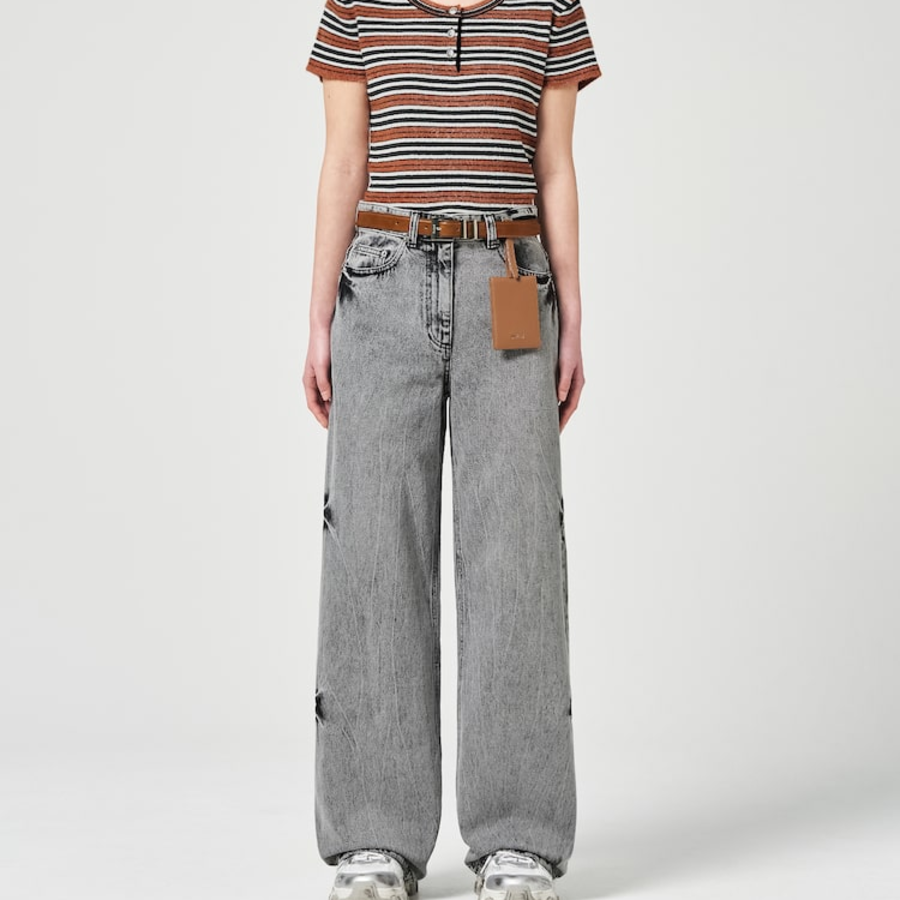 JUUN.J Mirror Card Slot Leather Charm – Brown