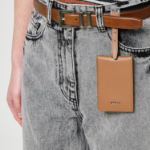 JUUN.J Mirror Card Slot Leather Charm – Brown